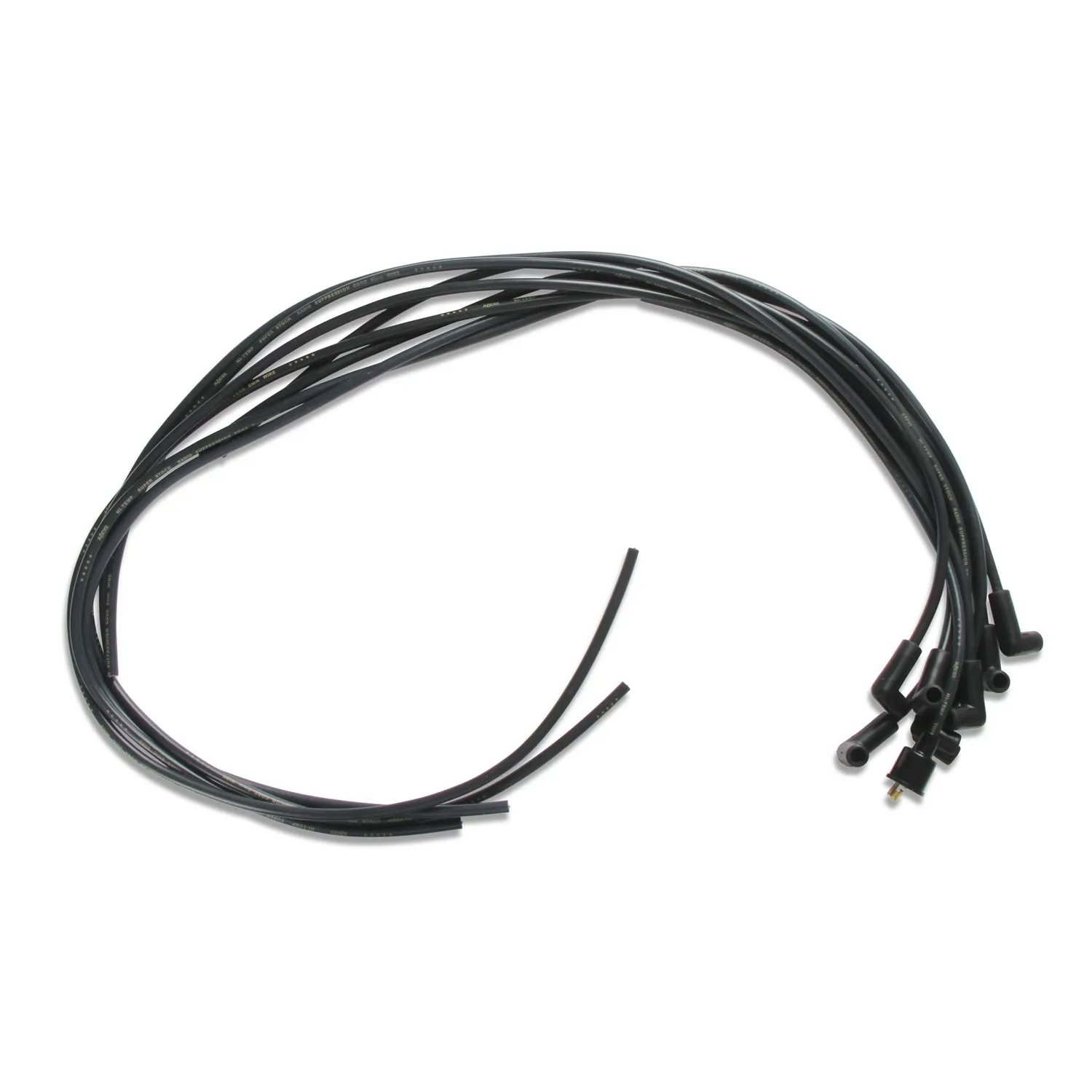 ACCEL Super Stock Spiral Core 8 mm Spark Plug Wire Set - Black - 90 Degree Plug Boots - HEI Style Terminal - Cut-To-Fit - V8 4041K