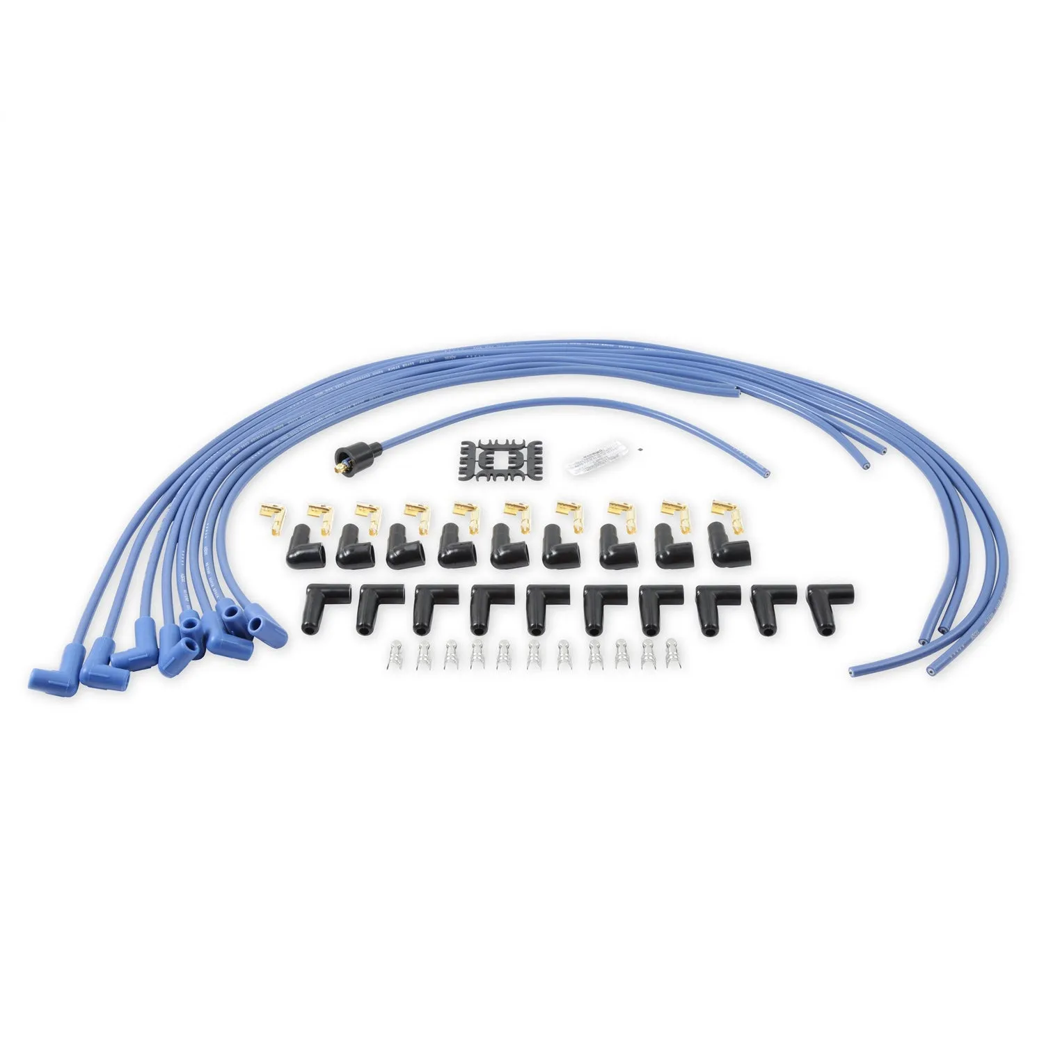 ACCEL Super Stock Spiral Core 8 mm Spark Plug Wire Set - Blue - 90 Degree Plug Boots - HEI Style Terminal - Cut-To-Fit - V8