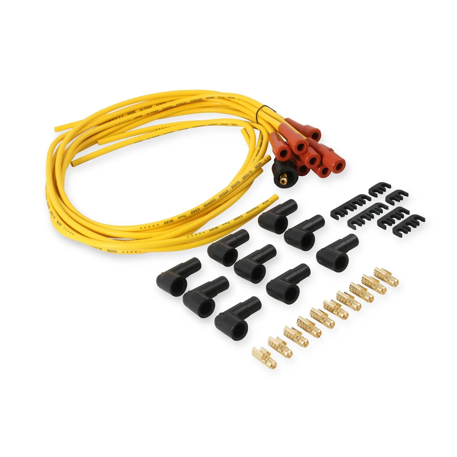 ACCEL Universal Fit Super Stock 7mm Copper Spark Plug Wire Set - Yellow