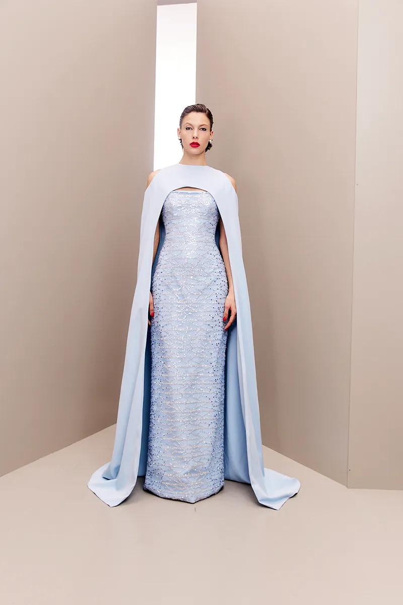 BABY BLUE CAPE GOWN