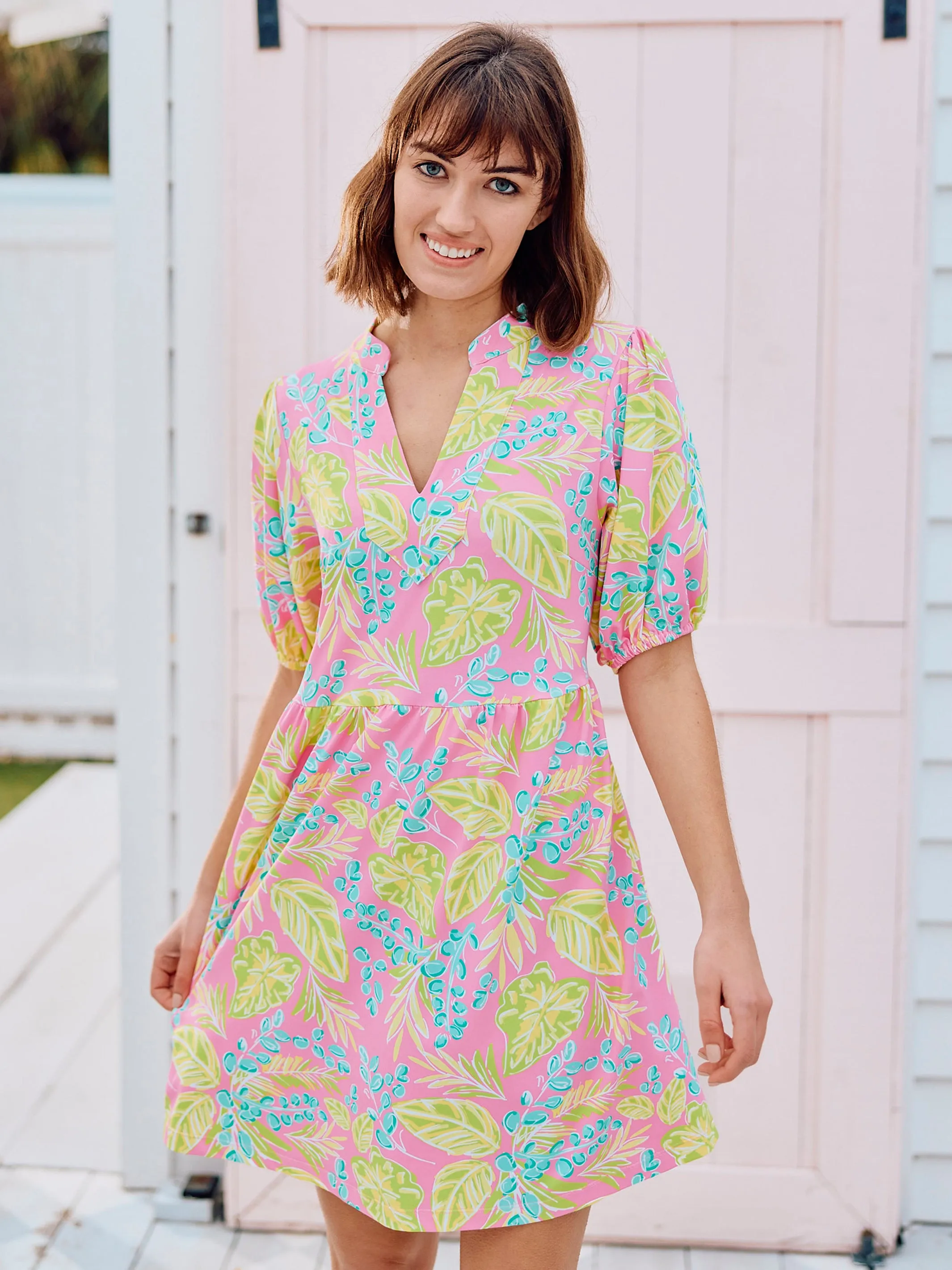 Catalina Dress | Vine Time Hot Pink