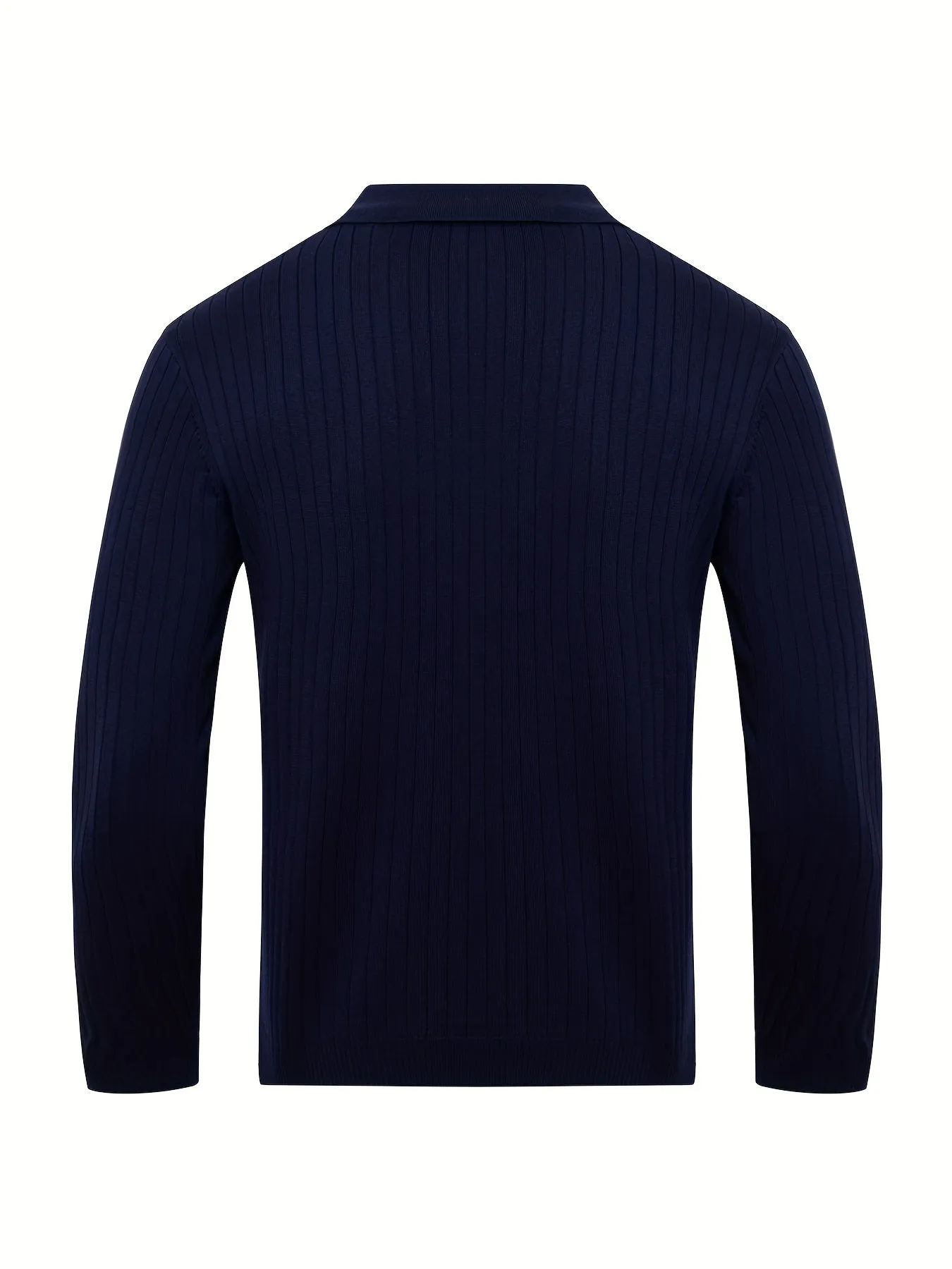 ChicMy-Fall Outfits -Valentine's Day gift Chic Knit Shirt, Men's Casual Stylish Lapel Middle Stretch V-Neck Pullover Sweater For Winter Autumn