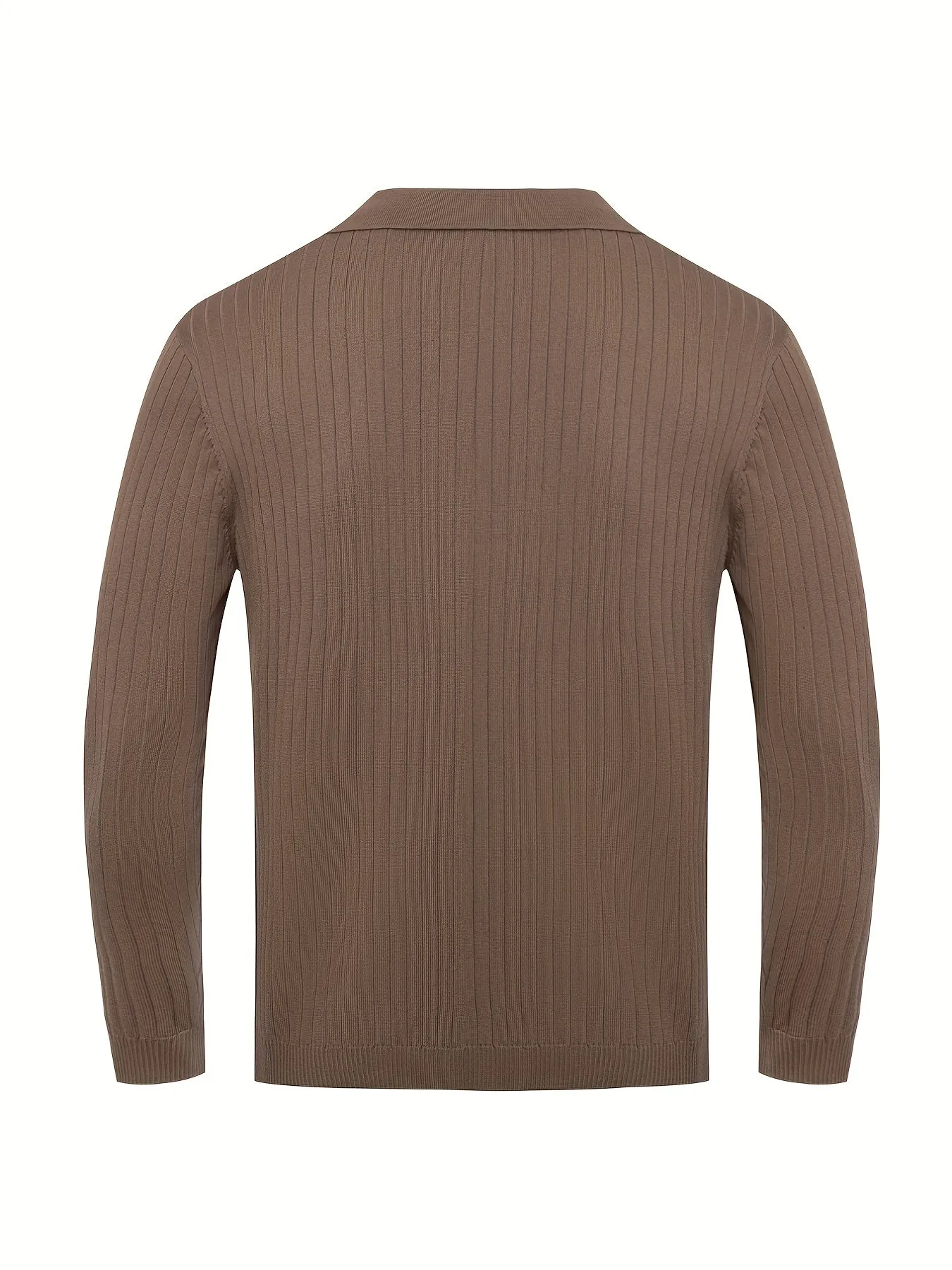 ChicMy-Fall Outfits -Valentine's Day gift Chic Knit Shirt, Men's Casual Stylish Lapel Middle Stretch V-Neck Pullover Sweater For Winter Autumn