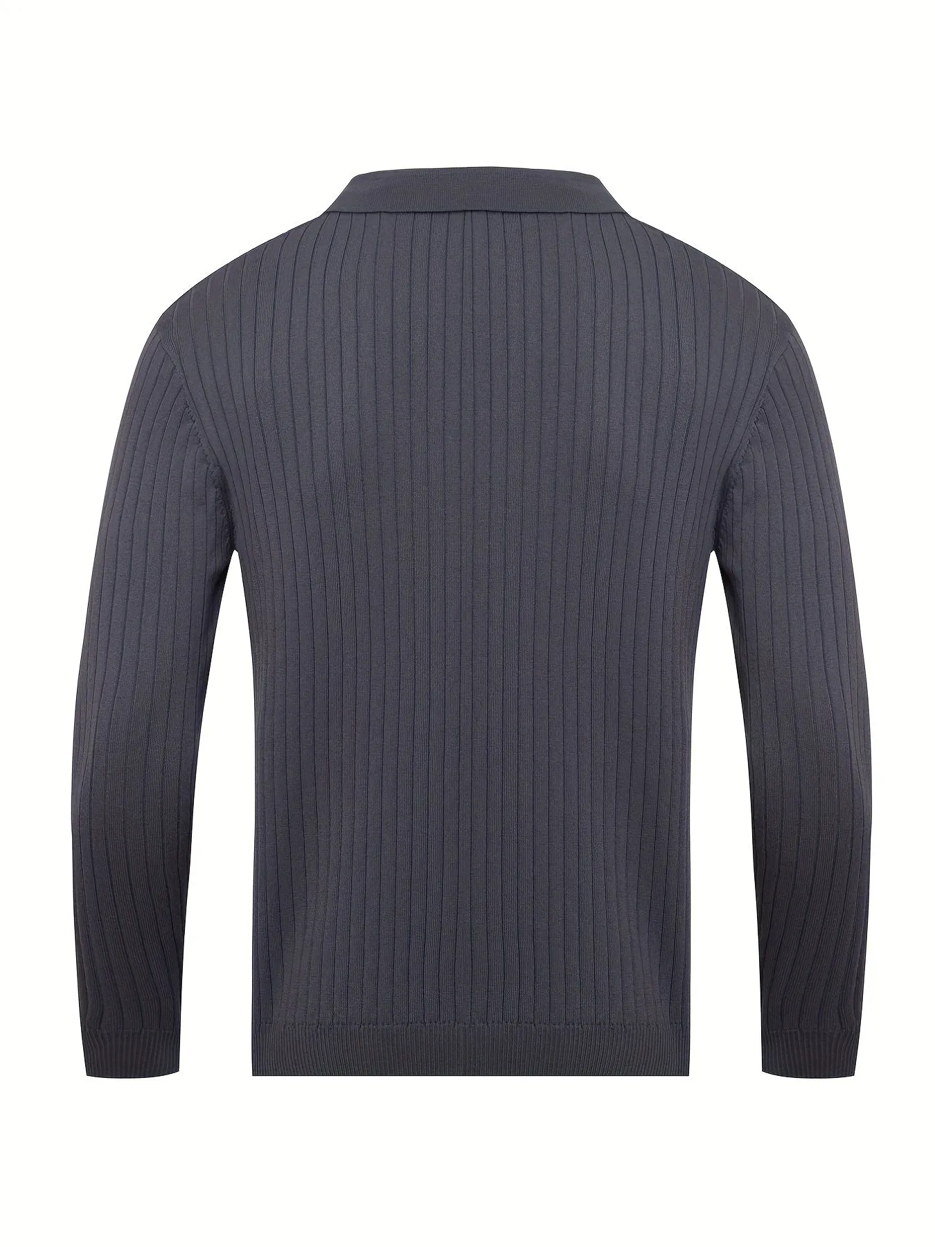 ChicMy-Fall Outfits -Valentine's Day gift Chic Knit Shirt, Men's Casual Stylish Lapel Middle Stretch V-Neck Pullover Sweater For Winter Autumn