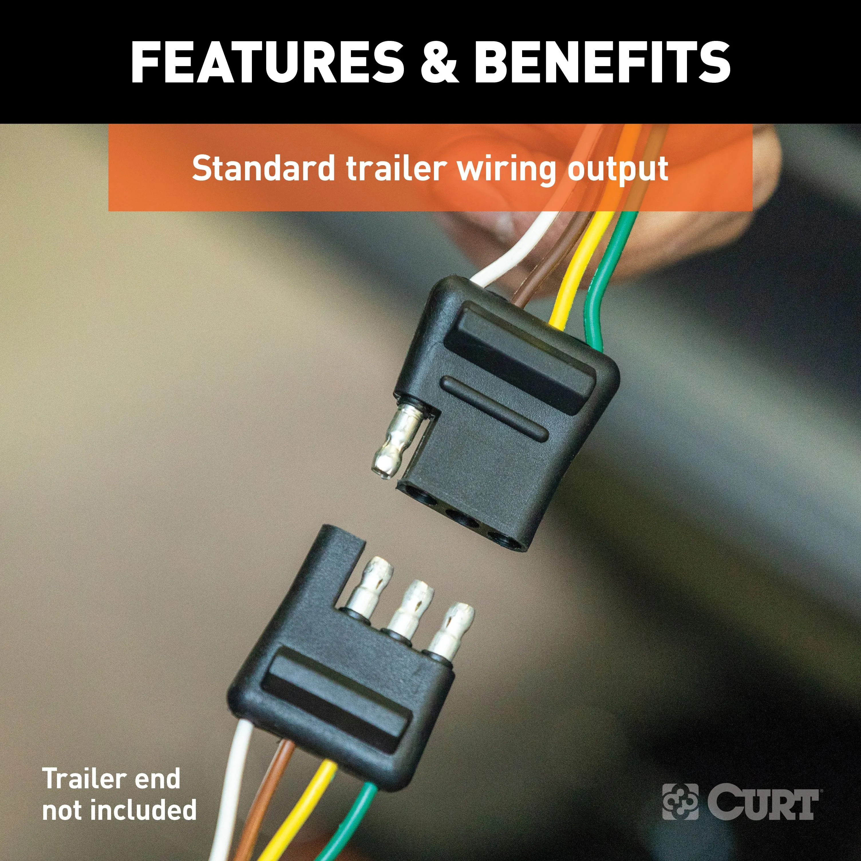 CURT 55311 Custom Wiring; 4-Way Flat Output; Select Chevrolet; GMC C/K; Blazer; Suburban