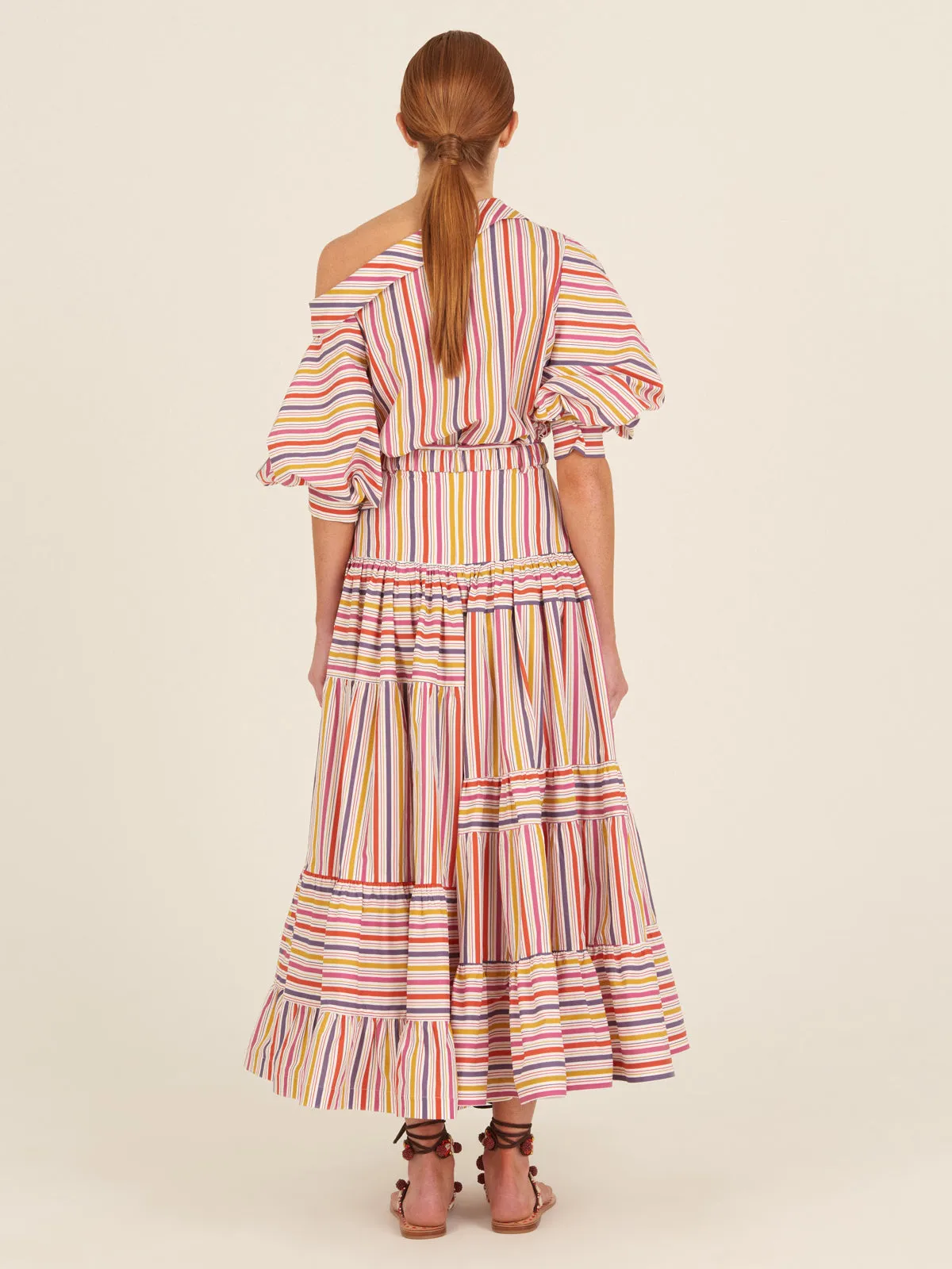 Magnolia Skirt Golden Magenta Stripes