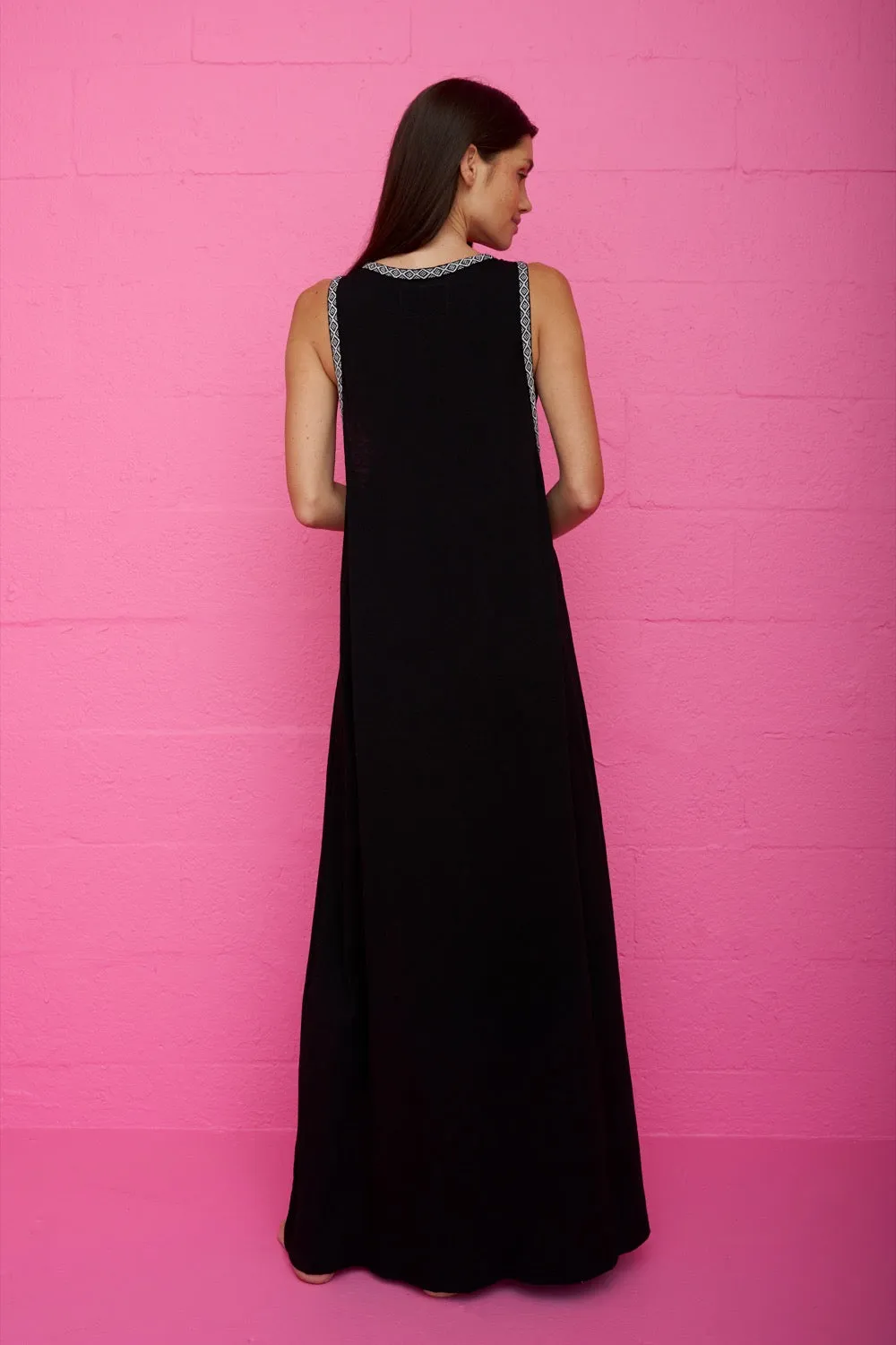 Monochromatic Tassel Slit Dress