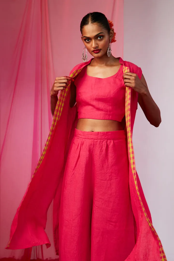 Rani Linen Cape Palazzo Set
