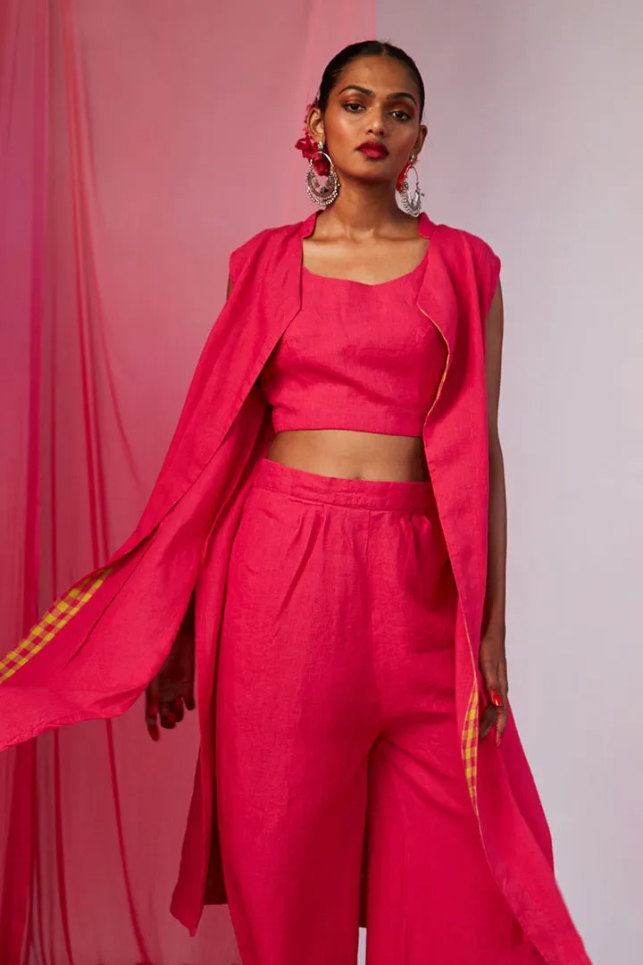 Rani Linen Cape Palazzo Set