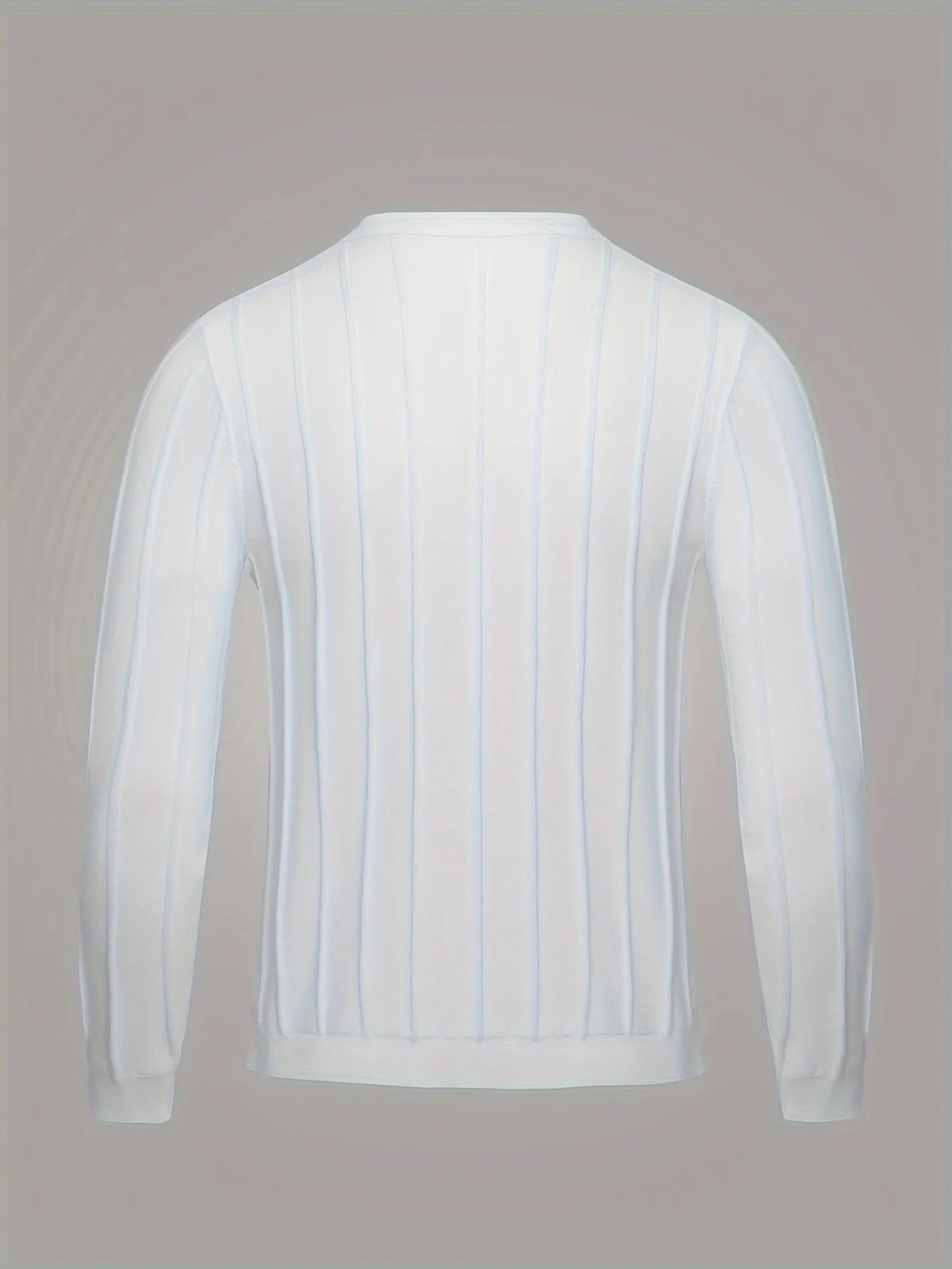 Riolio Knitted Chic Slim Shirt, Men's Casual Lapel Slightly Stretch V-Neck Pullover Sweater For Men Winter Fall