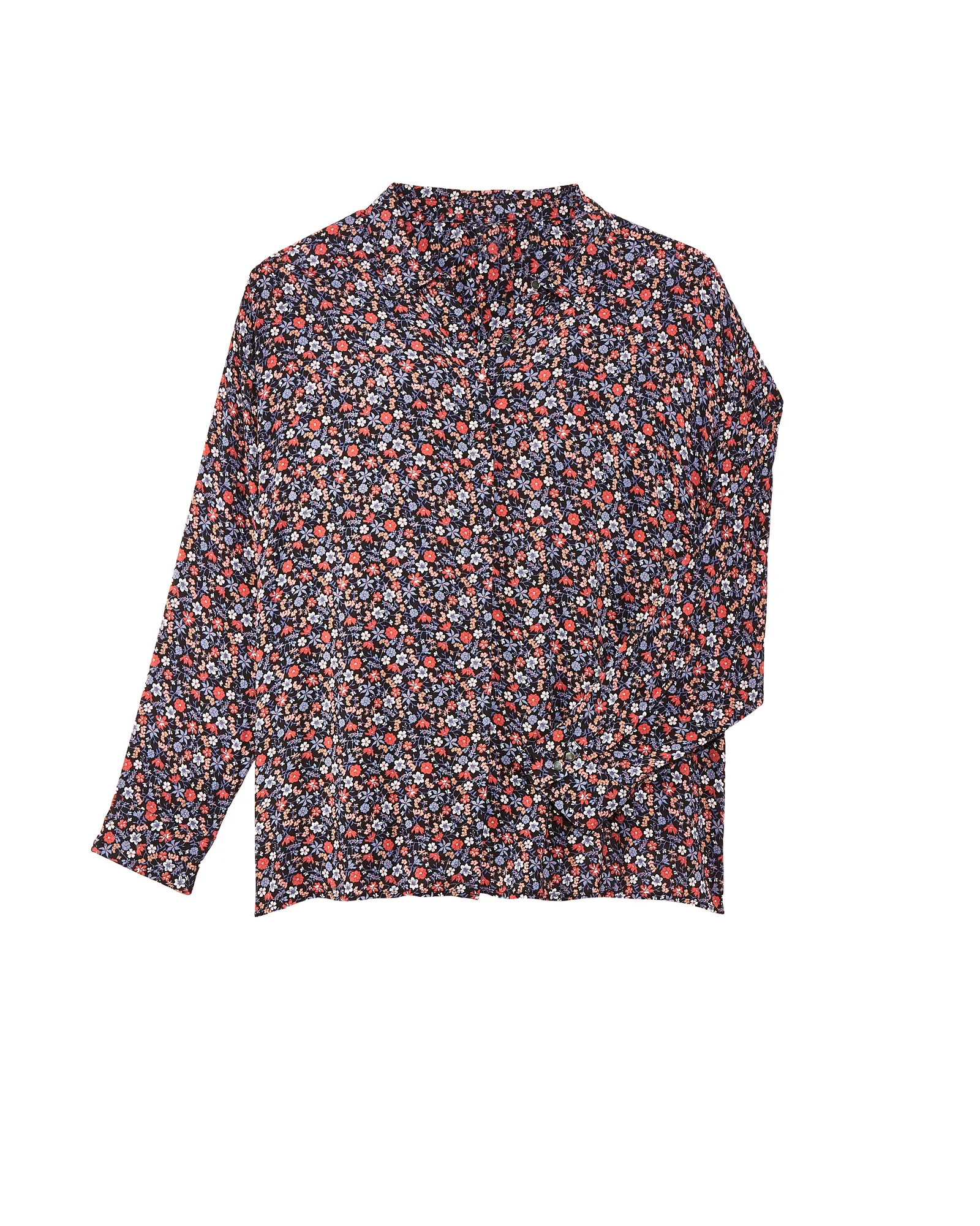 Selena Button Down Top | Black / Mauve