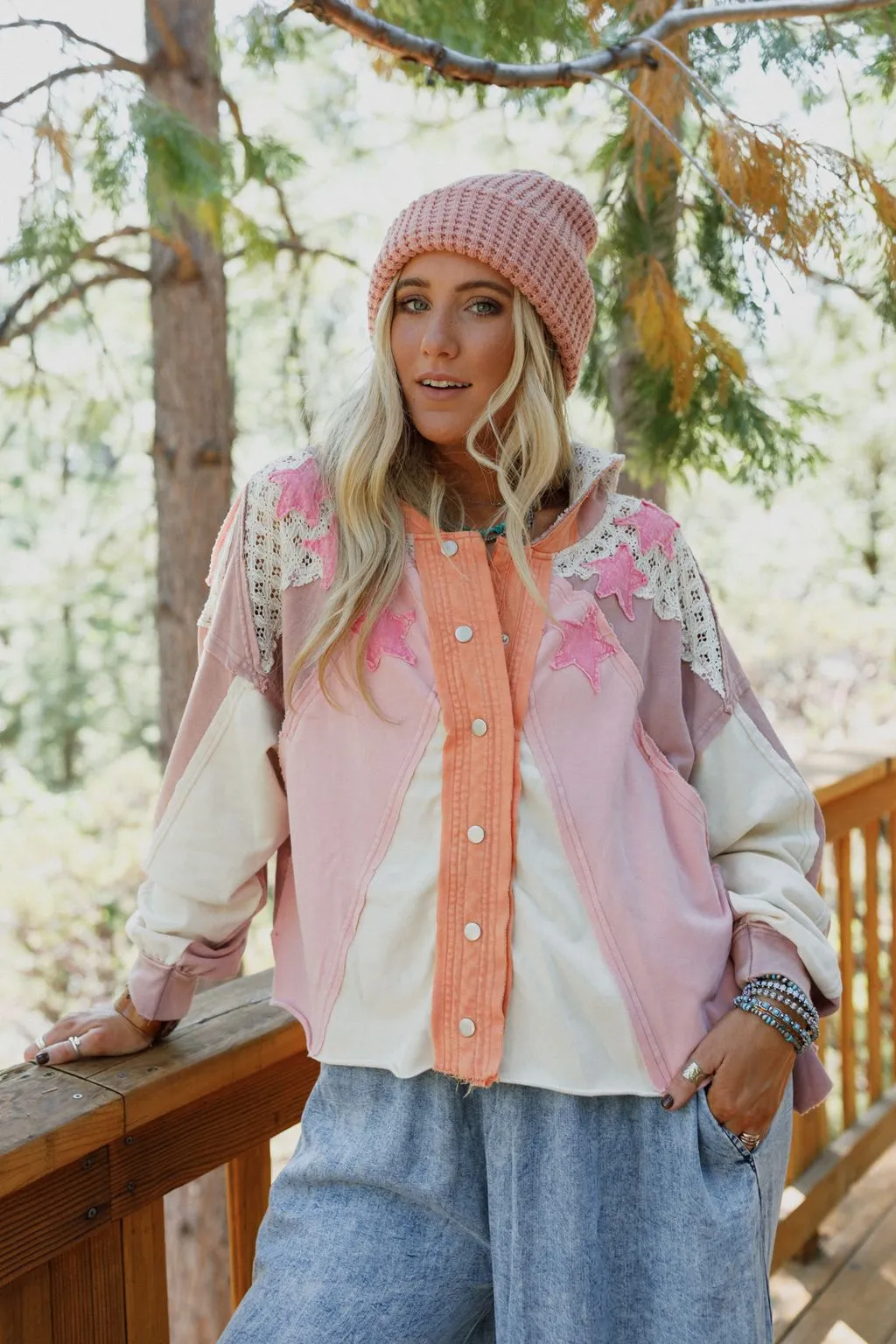 Stellar Journey Shacket - Pink