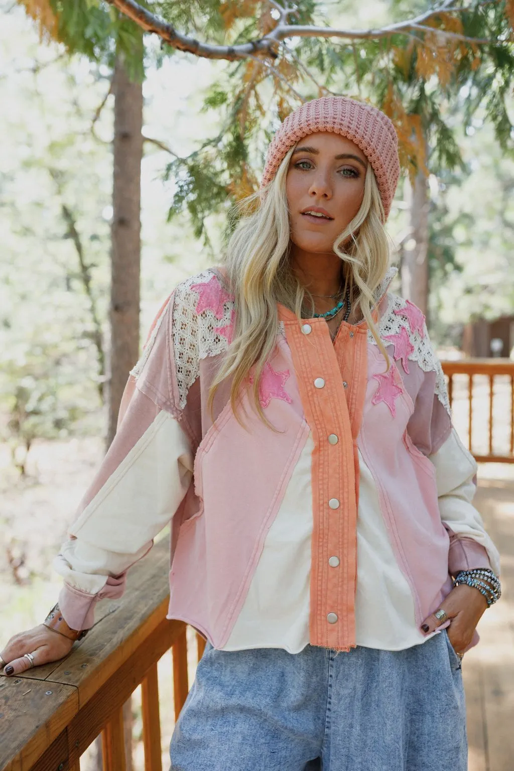Stellar Journey Shacket - Pink