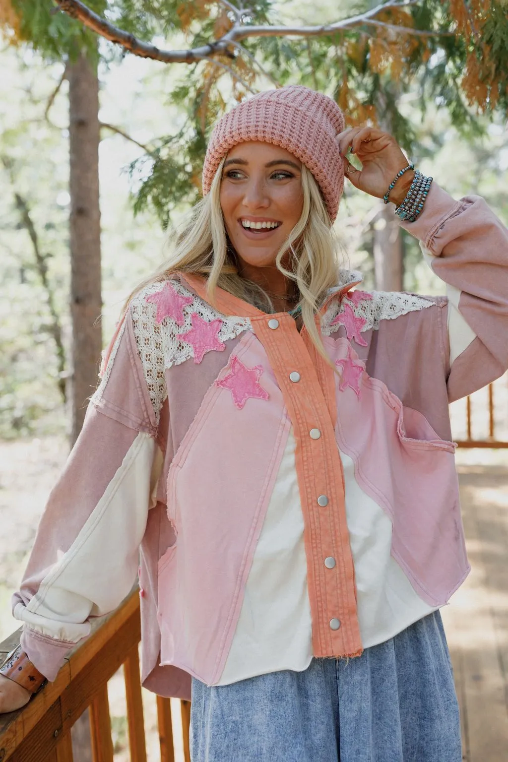 Stellar Journey Shacket - Pink