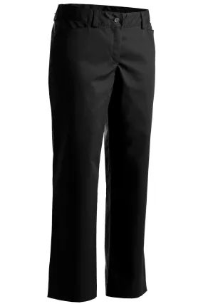 Women's Black Mid-Rise Flat Front Rugged Comfort Pant
