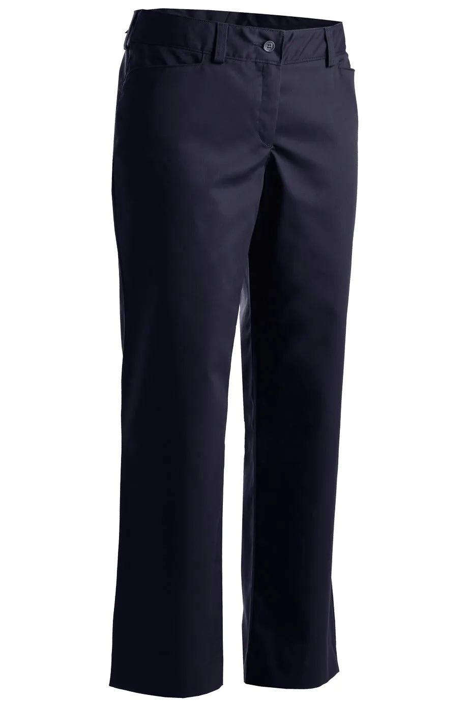 Women's Navy Mid-Rise Flat Front Rugged Comfort Pant
