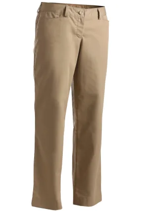 Women's Tan Mid-Rise Flat Front Rugged Comfort Pant